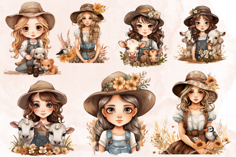 cute-country-girl-sublimation-clipart