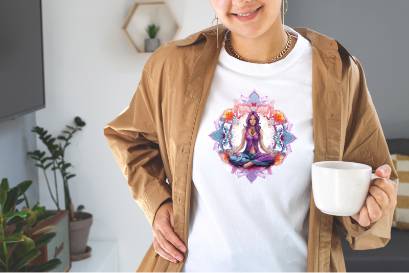 yoga-girl-and-mandala-sublimation-bundle