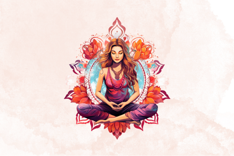 yoga-girl-and-mandala-sublimation-bundle