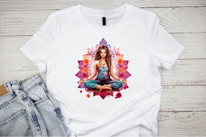 yoga-girl-and-mandala-sublimation-bundle