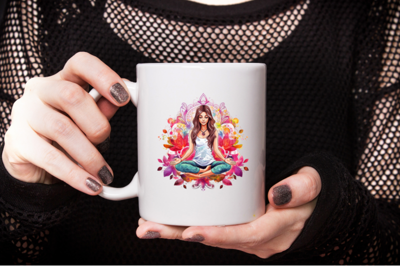 yoga-girl-and-mandala-sublimation-bundle