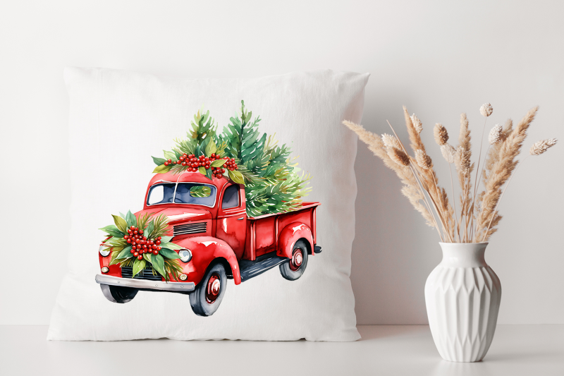 christmas-cars-watercolor-clipart