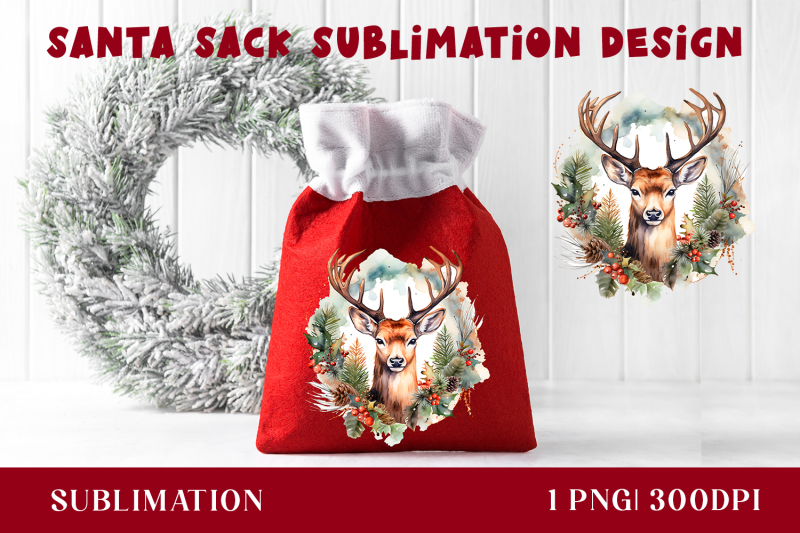 deer-sublimation-design-gift-bag