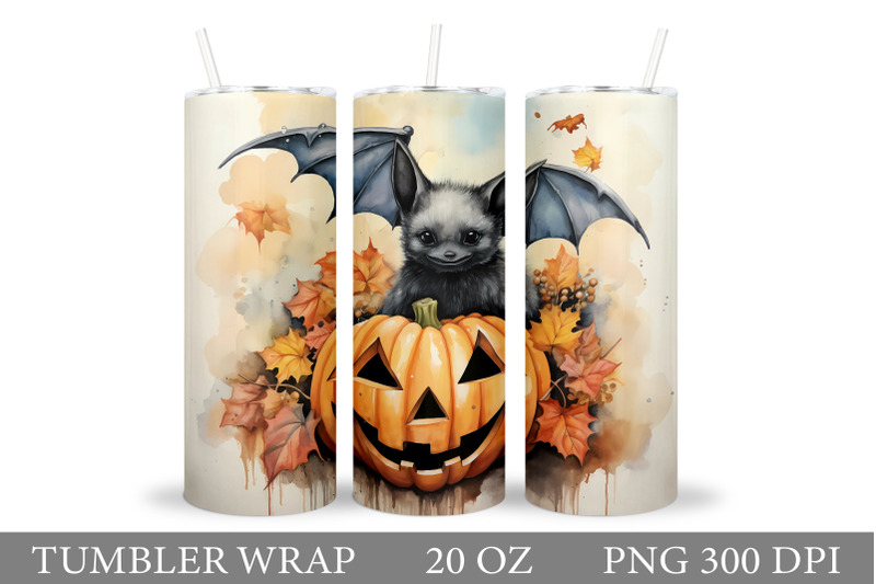 halloween-bat-tumbler-halloween-pumpkin-tumbler-sublimation