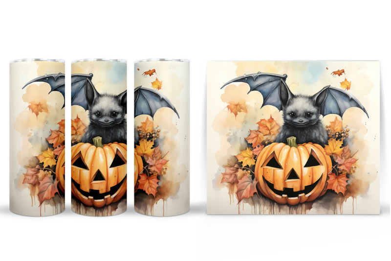 halloween-bat-tumbler-halloween-pumpkin-tumbler-sublimation