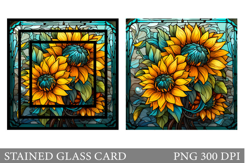 stained-glass-sunflowers-card-stained-glass-card-design