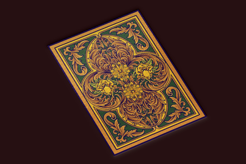 elegant-engraved-floral-ornament-for-playing-cards