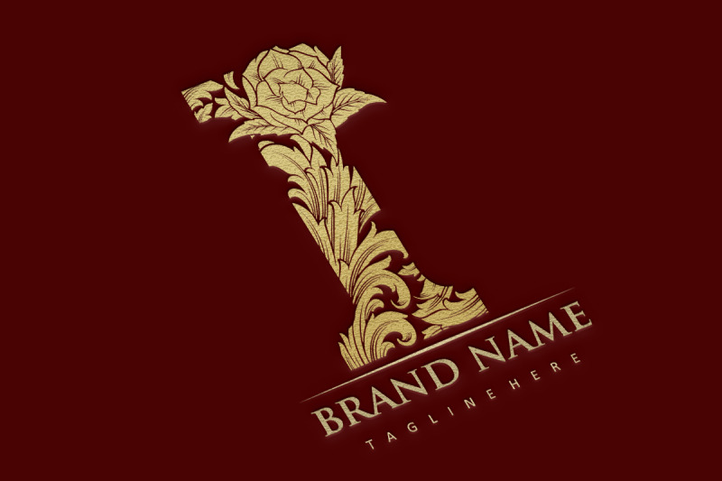 luxury-floral-monogram-initial-i-engraved-lettering