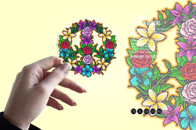 peaceful-flower-power-symbol-with-flowers-form