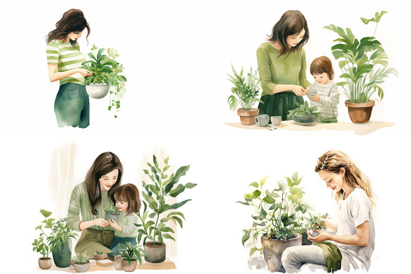 mom-with-plants