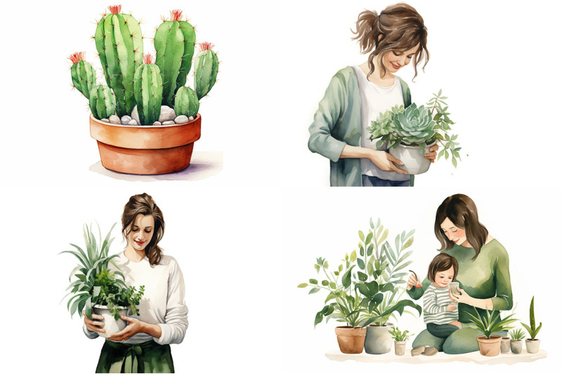 mom-with-plants