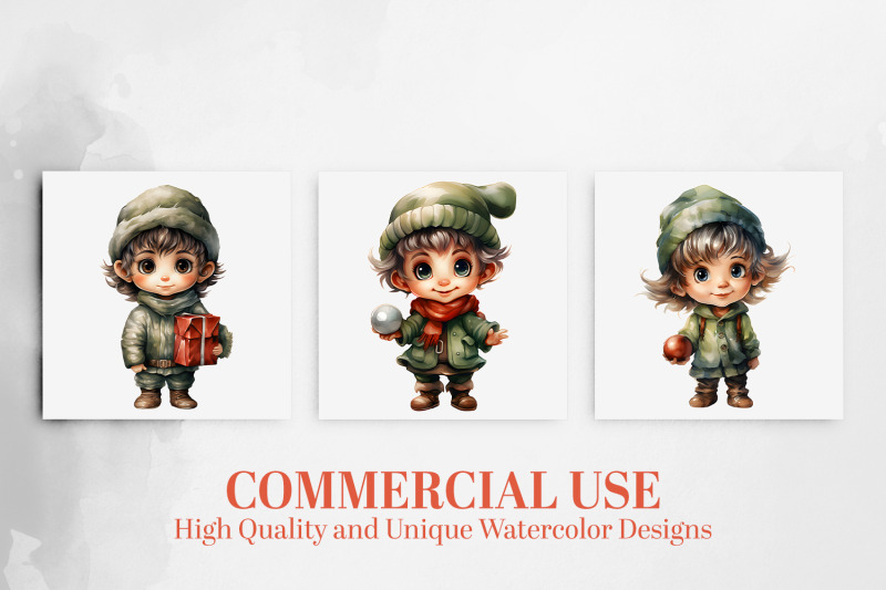 15-elf-pngs-christmas-elves-watercolor-clipart