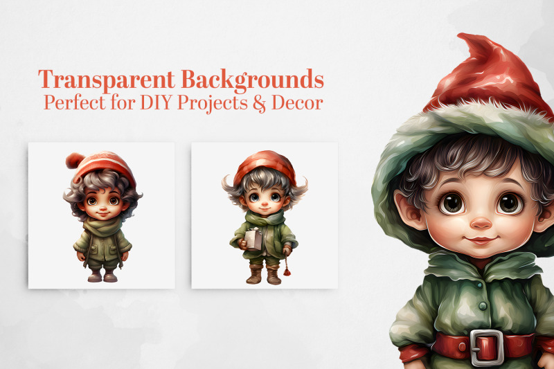 15-elf-pngs-christmas-elves-watercolor-clipart