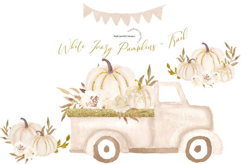 pick-up-car-white-pumpkin-clipart-gold-glitter-pumpkin-pumpkin-truck