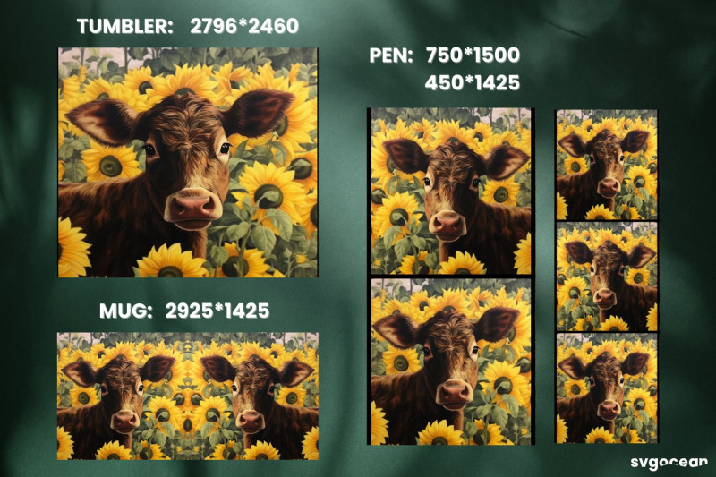 sunflower-cow-wrap-tumbler-mug-pen