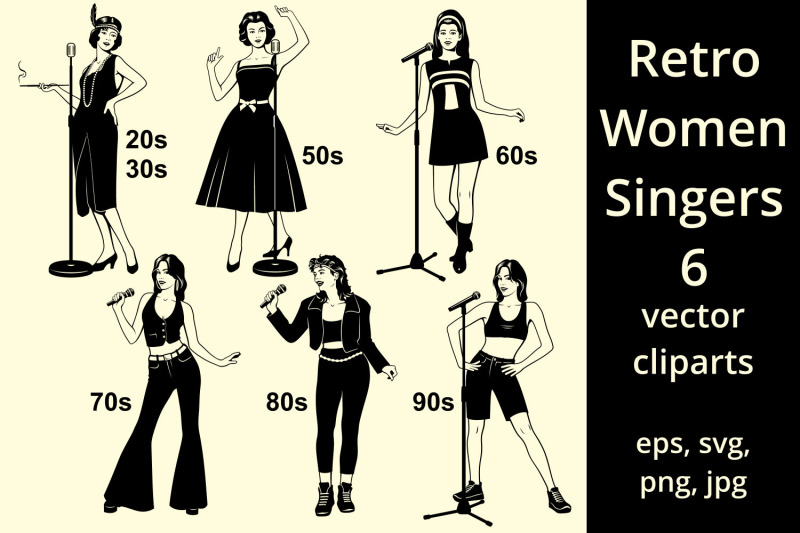 retro-women-singers-cliparts