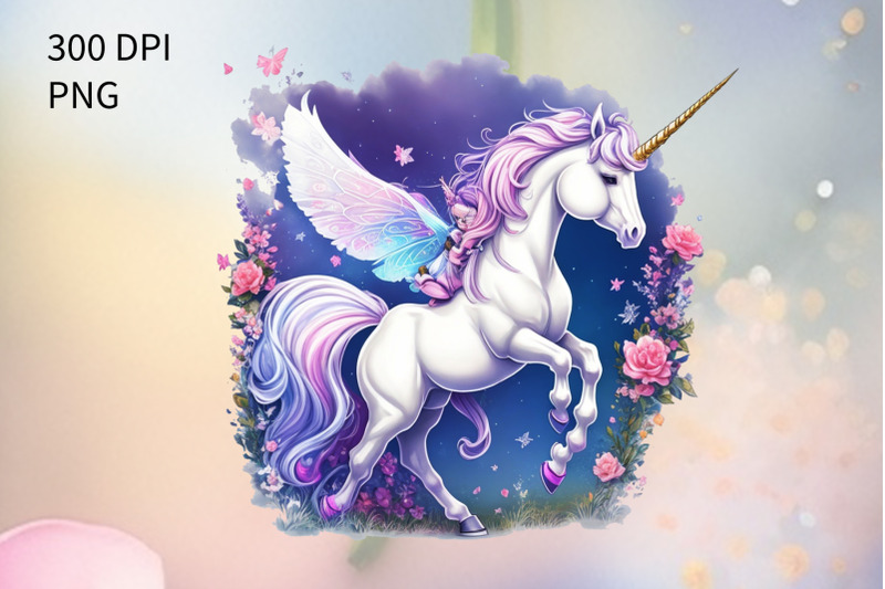 fairy-unicorn-png-clipart-flower-unicorn-png-sublimation