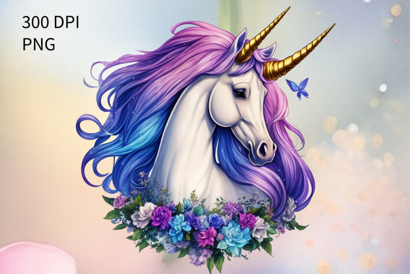 fairy-unicorn-png-clipart-flower-unicorn-png-sublimation