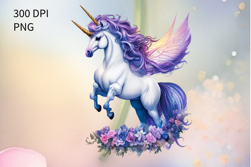 fairy-unicorn-png-clipart-flower-unicorn-png-sublimation