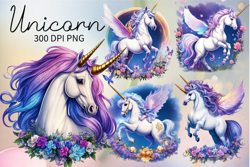 fairy-unicorn-png-clipart-flower-unicorn-png-sublimation