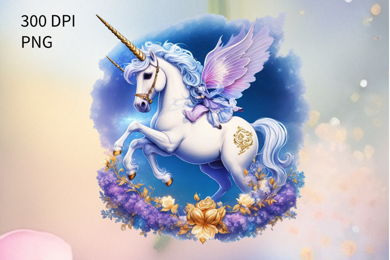 fairy-unicorn-png-clipart-flower-unicorn-png-sublimation