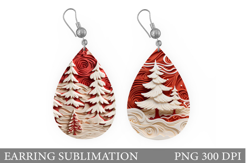 winter-teardrop-earring-christmas-tree-earring-design