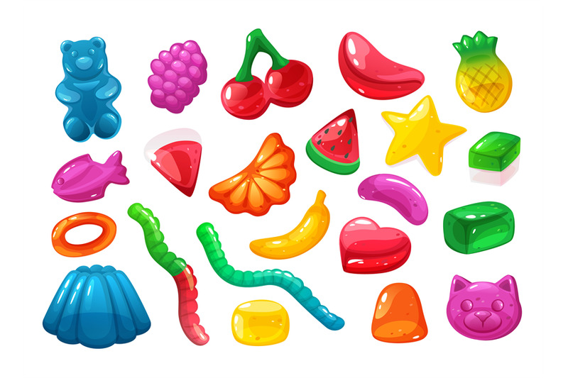 cartoon-sweet-jelly-delicious-gummy-desserts-jelly-candy-in-differen