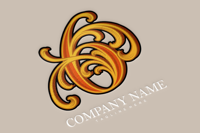 beauty-vintage-elegant-flourish-gold-number-6-monogram-letter-logo