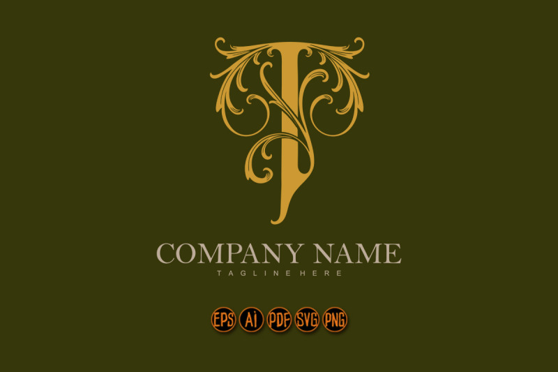 timeless-elegance-vintage-gold-t-monogram-letter-logo