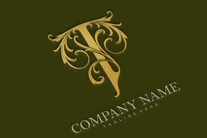 timeless-elegance-vintage-gold-t-monogram-letter-logo