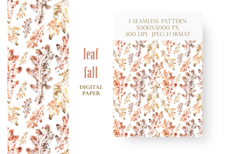 oak-leaf-fall-watercolor-seamless-patter-brown-leaves-autumn