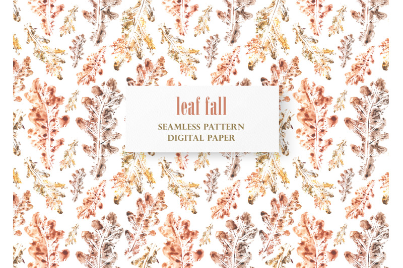 oak-leaf-fall-watercolor-seamless-patter-brown-leaves-autumn