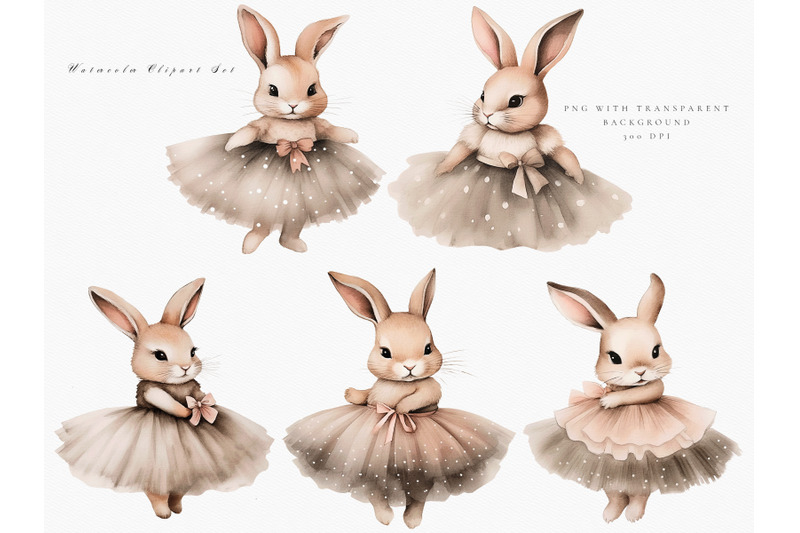 watercolor-ballerina-rabbits-clipart-set
