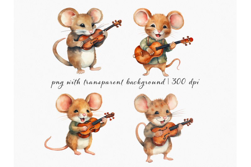 watercolor-musican-mouse-clipart-set
