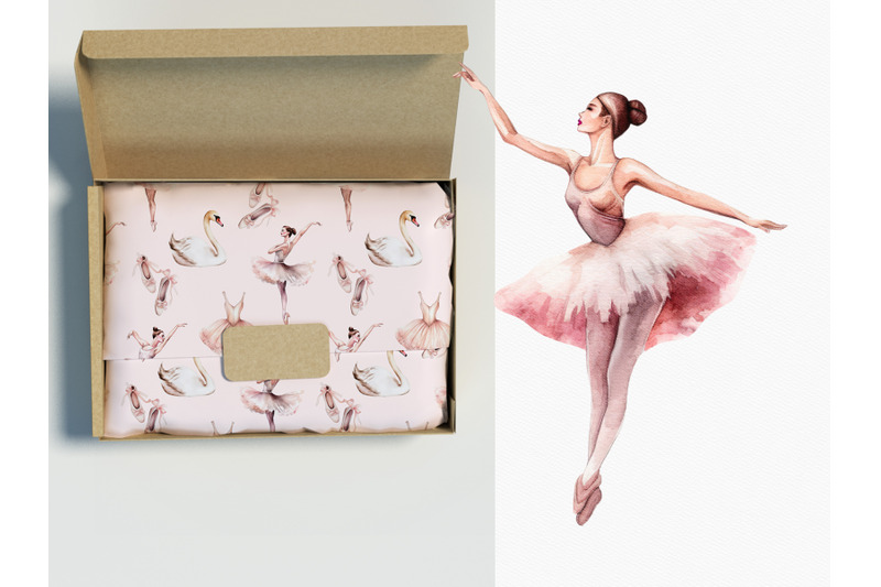 watercolor-ballerina-pink-digital-clipart-set