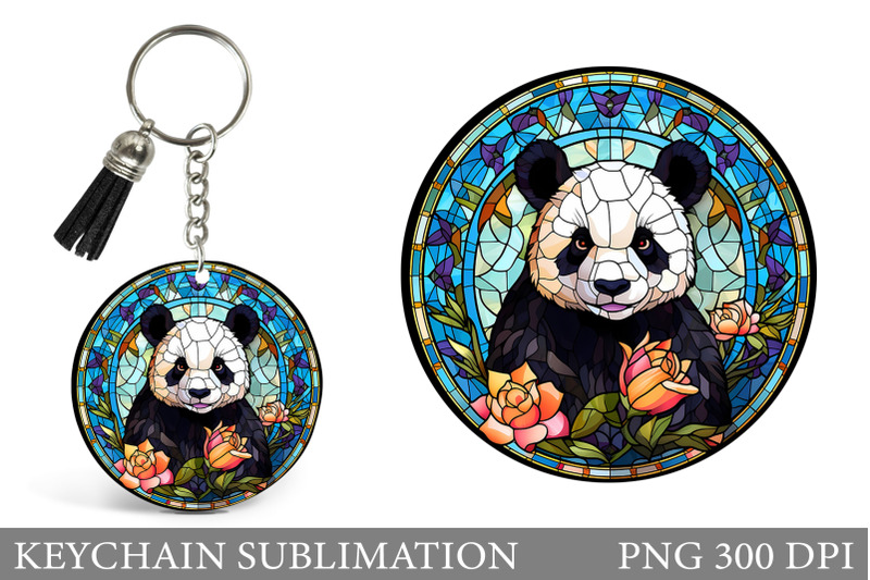 stained-glass-panda-keychain-panda-round-keychain-design