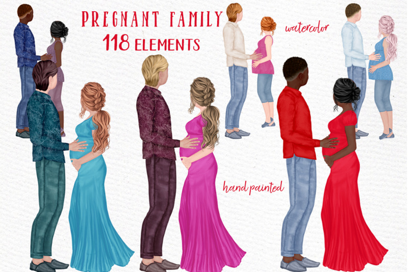 pregnancy-clipart-pregnant-couple-clipart-husband-and-wife