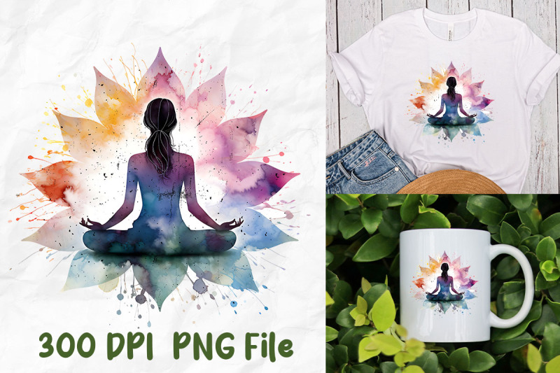 yoga-meditate-girl-lotus-rainbow