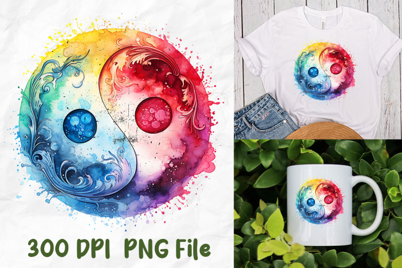 yoga-meditate-rainbow-yinyang-watercolor