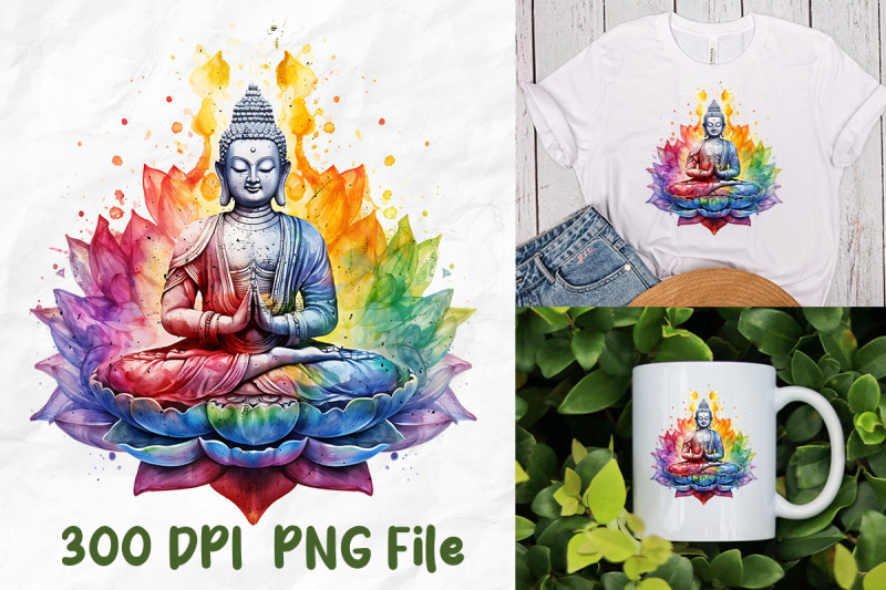 yoga-meditate-buddha-lotus-rainbow