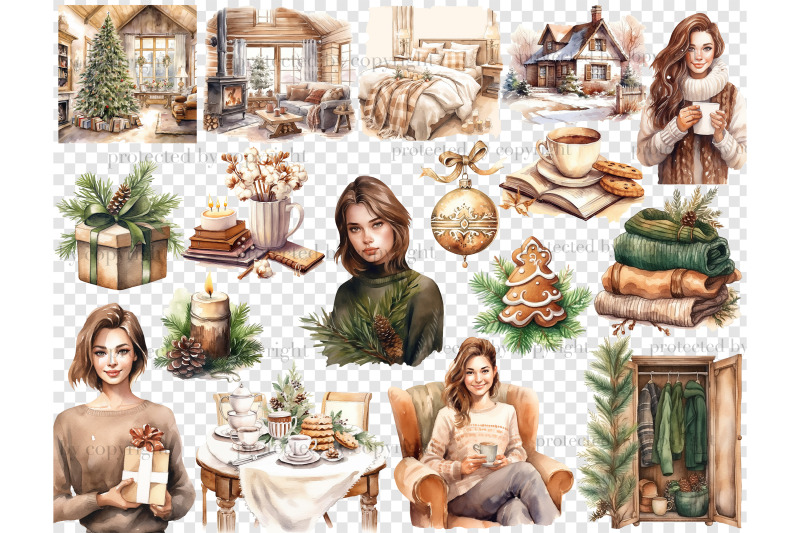 cozy-winter-clipart-bundle-christmas-illustration-png-set