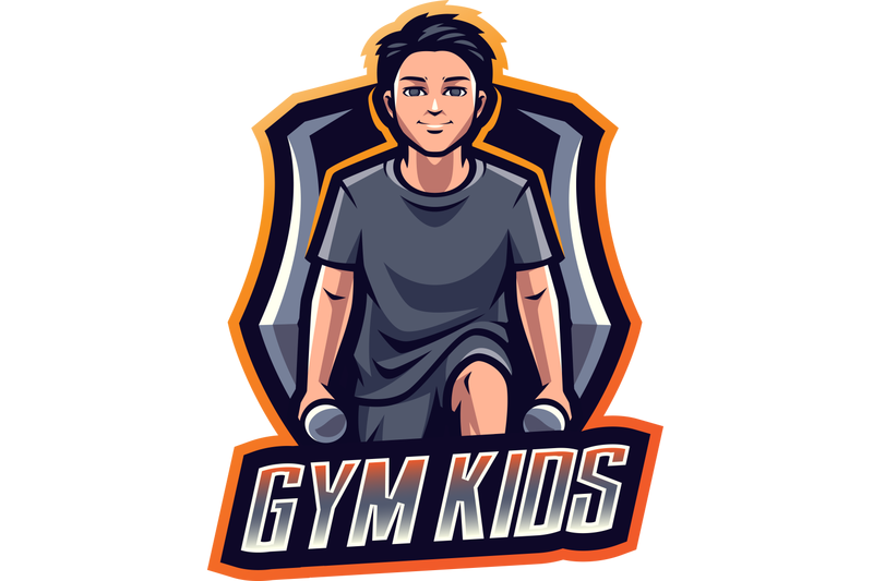 gym-kids-mascot-logo-design