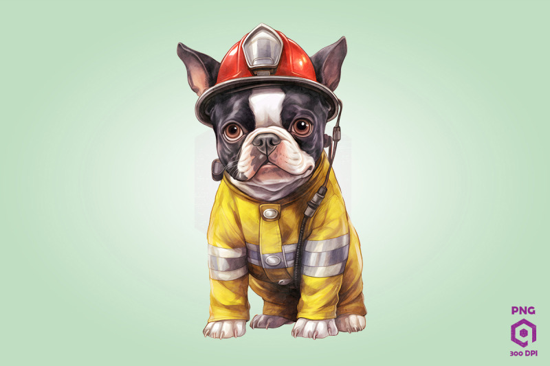 firefighter-boston-terrier-dog