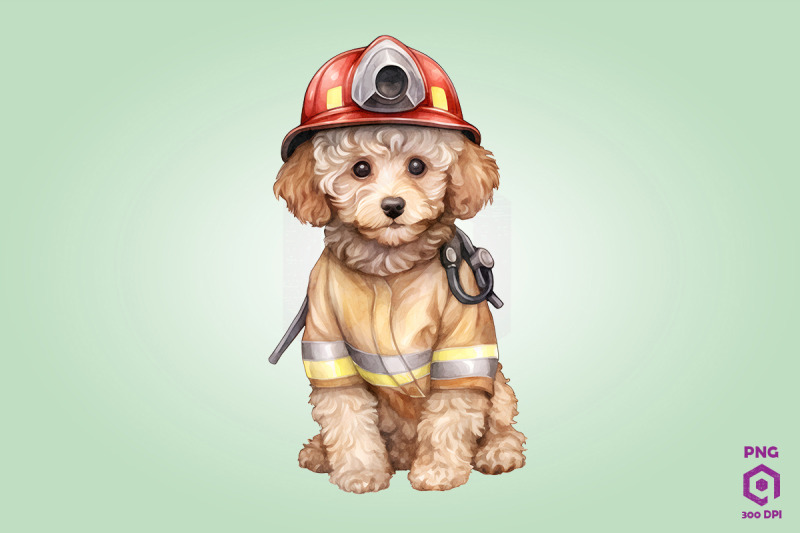 firefighter-poodle-dog