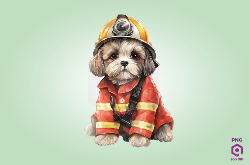 firefighter-shih-tzu-dog