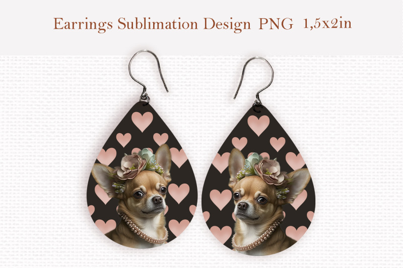 charming-chihuahua-dog-lovers-teardrop-earrings-design-png