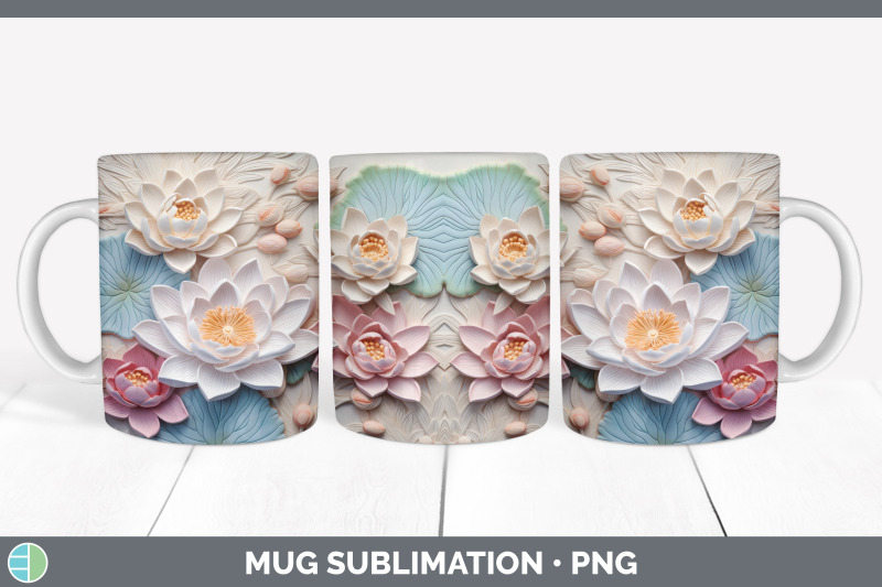 3d-lotus-flowers-mug-wrap-sublimation-coffee-cup-design