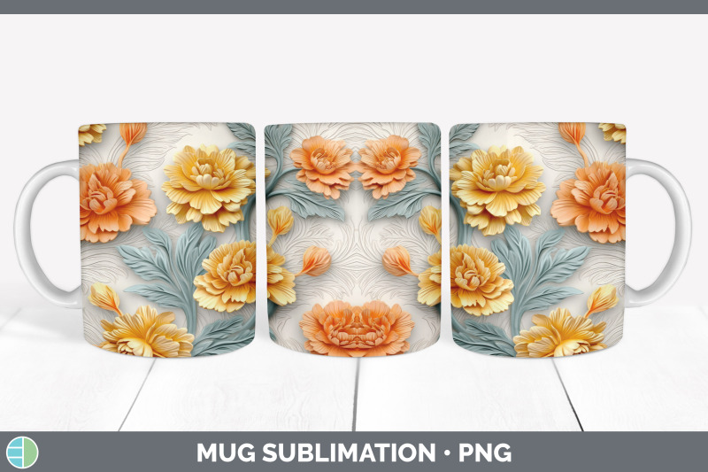 3d-marigold-flowers-mug-wrap-sublimation-coffee-cup-design