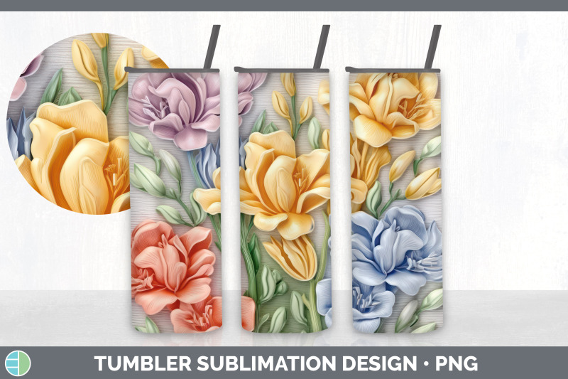 3d-freesia-flowers-tumbler-sublimation-20-oz-skinny-tumbler-design