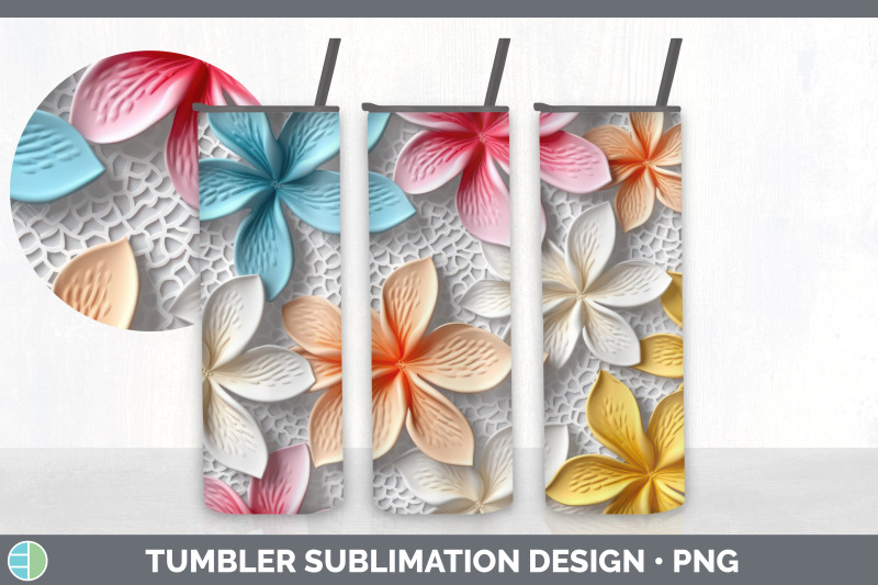 3d-plumeria-flowers-tumbler-sublimation-20-oz-skinny-tumbler-design